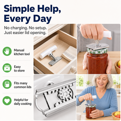 Stainless Steel Jar Opener & Bottle Lid Remover