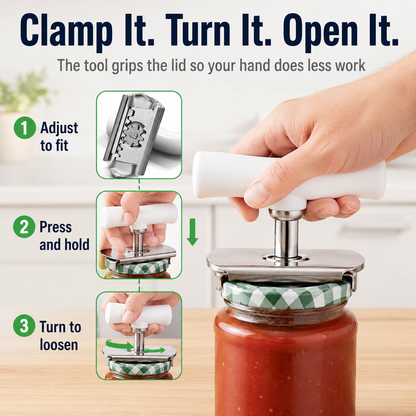 Stainless Steel Jar Opener & Bottle Lid Remover