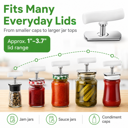 Stainless Steel Jar Opener & Bottle Lid Remover