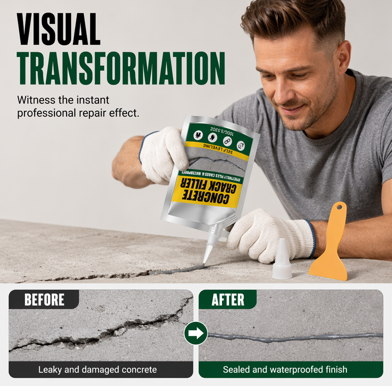 ⏰🔥LIMITED TIME 50% OFF! 🛠️Waterproof Concrete Crack Filler & Sealant