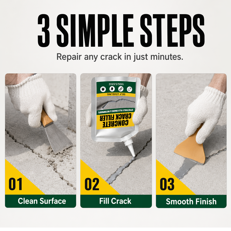 ⏰🔥LIMITED TIME 50% OFF! 🛠️Waterproof Concrete Crack Filler & Sealant