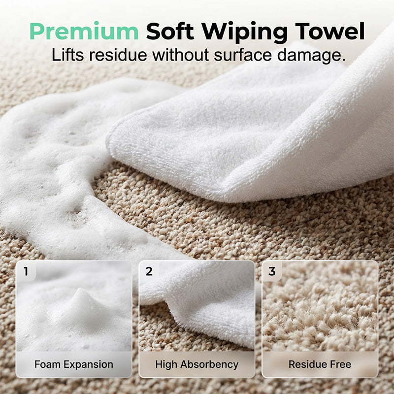 🎉2026 HOT SALE 50% OFF!🎉 Waterless Carpet Foam Stain Remover with Towel
