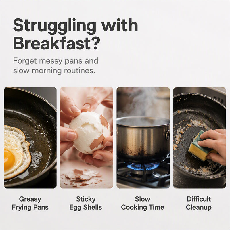 🥚Microwave Egg Poacher –🍳Dual‑cavity, non‑stick & easy clean. Healthier than frying