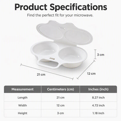🥚Microwave Egg Poacher –🍳Dual‑cavity, non‑stick & easy clean. Healthier than frying